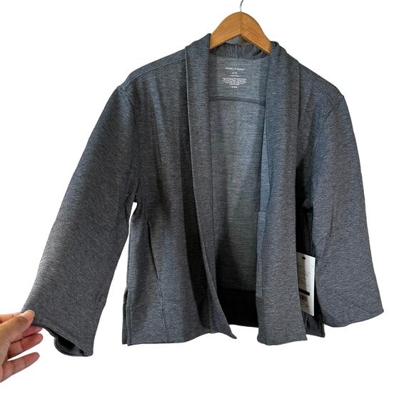 NWT Ministry of Supply Women's Fusion Terry Cardigan Classic Grey Heather XXS - Picture 5 of 9